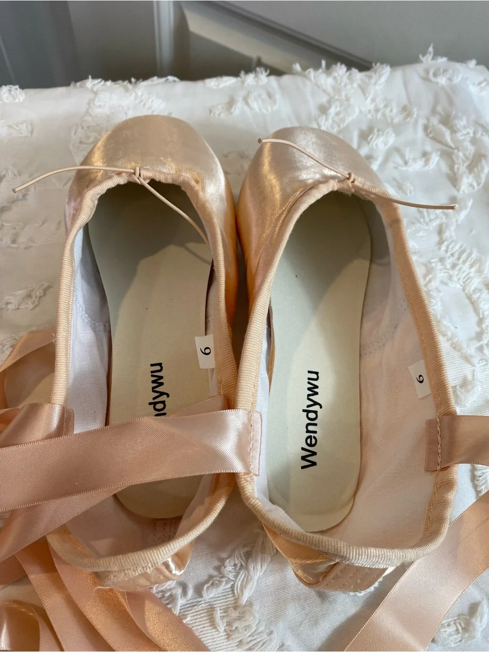 New!  Ballet Pointe Shoes Set - Blush Pink Satin with Ribbons